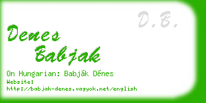 denes babjak business card
